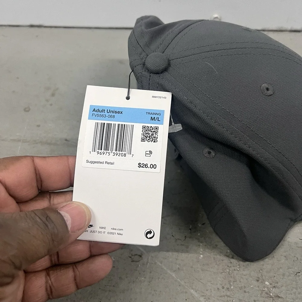 Nike Unisex Adult Club Cap‎ FV5563-068 Adjustable Gray Sportswear Baseball Hat